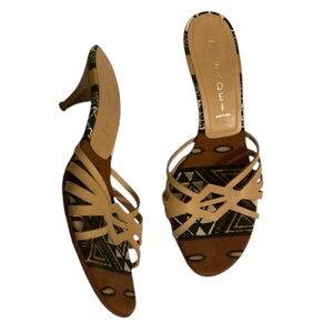 Casadei Leather Sandal Slides Kitten heel Made in Italy